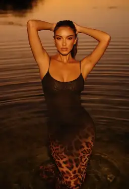 Sydney Lane Blair Sculpting Midi Dress Ombre Leopard Print Size AU 8 for rent on The Volte - image 3