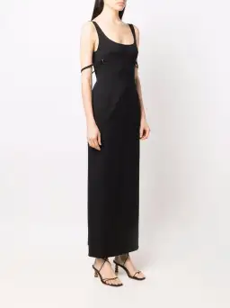 Jaquemus Le Valdu virgin wool blend maxi black dress size AU 8 for rent on The Volte - image 2