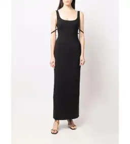 Jaquemus Le Valdu virgin wool blend maxi black dress size AU 8 for rent on The Volte - image 1