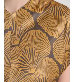 Oxford Fleur Printed Twill Midi Dress Chocolate/Gold Size AU 14 for rent on The Volte - image 5