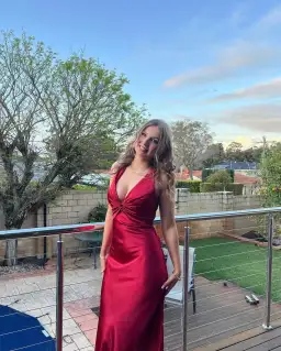 Ruth Tarvydas  Goddess Maxi Gown Red Size 8