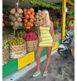 I am Delilah Chartreuse Elsa Mini Dress Yellow Size S / AU 8 for rent on The Volte - image 2