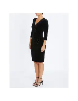 Anthea Crawford Capitol Velour Knee-Length Dress Black Size AU 14 for rent on The Volte - image 2