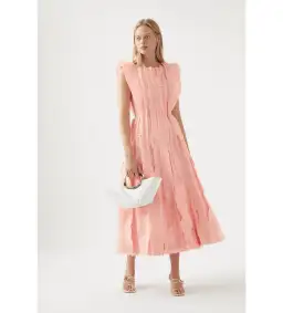 Aje Hybrid Midi Dress Rose Pink Size 14