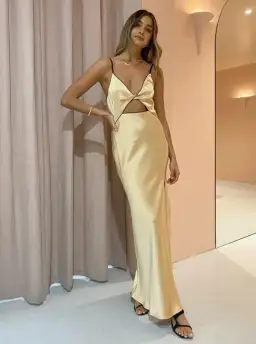 Bec & Bridge Hazel Maxi Dress in Wheat Size XS / AU 6