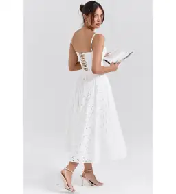 House of CB Francine Maxi Skirt & Lorina Corset Set White Size M/10-12 for rent on The Volte - image 2