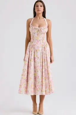 House of CB Adabella Halter Midi Sundress Meadow Print Size L / AU 14 for rent on The Volte - image 1