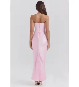 House of CB Persephone Strapless Corse Maxi Dress in Rose Shadow Size AU 8  for rent on The Volte - image 4