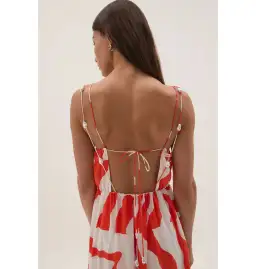 Aje Marley Tiered Maxi Dress in Coral Zebra Size AU 6 for rent on The Volte - image 5