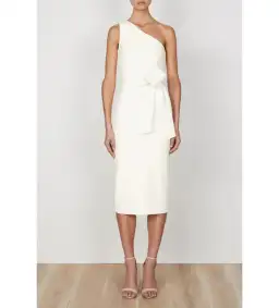 Shona Joy Lucy One Shoulder Midi Dress Ivory Size AU 8 for rent on The Volte - image 1