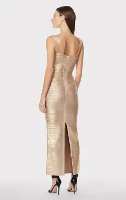 Herve Leger Sweetheart Gown Gold Size AU 10 for rent on The Volte - image 2