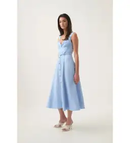 Aje Primary Belted Midi Dress Daydream Blue Size AU 12 for rent on The Volte - image 2