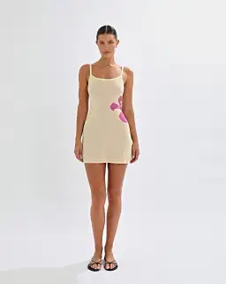 One Mile Mali Knit Dress Pale Yellow Size 8/S for rent on The Volte - image 1