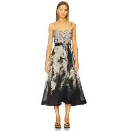 Zimmermann Balance Picnic Dress Black Hydrangea Size AU 8 for rent on The Volte - image 1