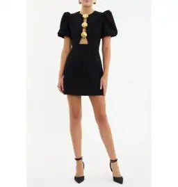 Rebecca Vallance Sirene Puff Mini Dress in Black Size AU 18 for rent on The Volte - image 1
