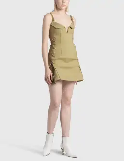 Dion Lee Laced Bonded Mini Dress Brown Size M / Size AU 10 for rent on The Volte - image 1