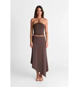 Sasha Therese Lyra Tank and Maxi Skirt Set Chocolate Size AU 8