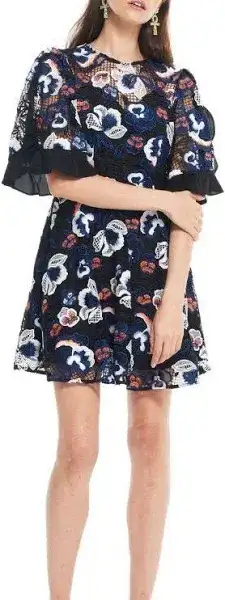 Talulah Estee Multi Lace Mini Dress Print Size 8 for rent on The Volte - image 2