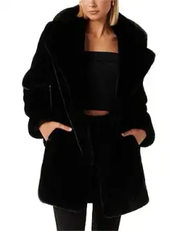 IGGY BELTED LONGLINE FUR COAT