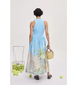 Alemais Anouk Tank Midi Dress Blue Print Size 8 for rent on The Volte - image 4