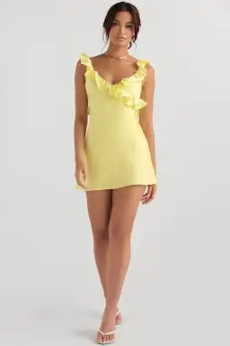 House of CB Tink Buttercup Satin Ruffle Mini Dress Size 6 for rent on The Volte - image 1