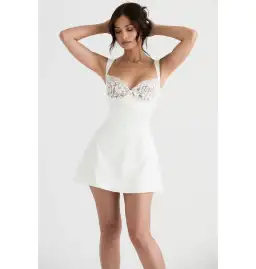 House of CB Adriana Mini Dress Ivory Size XS / AU 6  for rent on The Volte - image 2