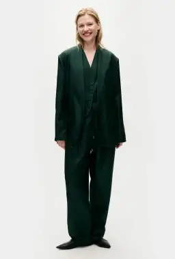 Silk Laundry Twill Miami Blazer Scarab Green Size 8/S for rent on The Volte - image 1