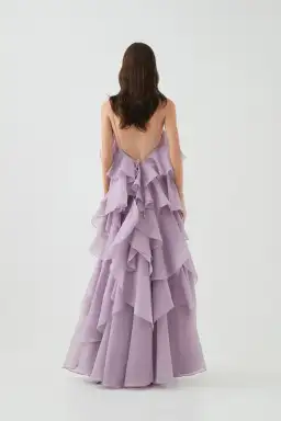 Aje Pandorea Layered Maxi Dress in Lilac Size 6 for rent on The Volte - image 4