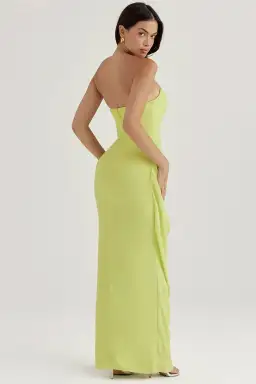 House Of CB Adrienne Lime Strapless Gown Maxi Size AU 6 for rent on The Volte - image 3