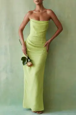 House Of CB Adrienne Lime Strapless Gown Maxi Size AU 6 for rent on The Volte - image 1