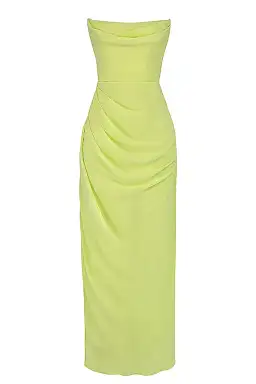 House Of CB Adrienne Lime Strapless Gown Maxi Size AU 6 for rent on The Volte - image 2