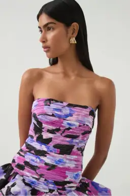 Aje Behold Bubble Hem Mini Dress Lilac Nights Size 8 for rent on The Volte - image 3