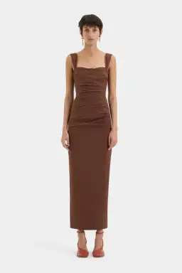 Sir The Label Dahlia Balconette Dress Brown Size 0/Au 6  for rent on The Volte - image 1