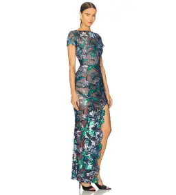 Bronx and Banco Zinna Embroidered Gown Navy Multi Size M/AU 10 for rent on The Volte - image 2