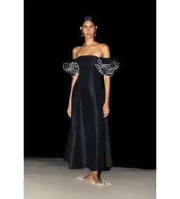 Aje Twyla Midi Dress Black Size 12 for rent on The Volte - image 2