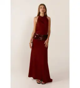 Ance Gria Adele gown in wine  maxi dress size AU 8 for rent on The Volte - image 1