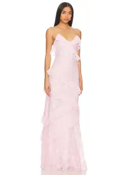 LoveShackFancy Rialto Maxi Dress Rose Latte Pink Size 6 for rent on The Volte - image 2