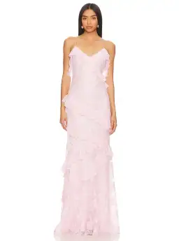 LoveShackFancy Rialto Maxi Dress Rose Latte Pink Size 6 for rent on The Volte - image 1