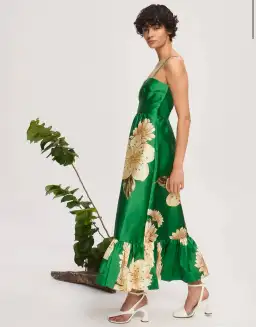 Alemais Sage Midi Dress Floral Size 10 for rent on The Volte - image 1