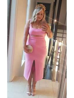 Bec & Bridge Margaux Mouth Midi Dress Pink Size 14 for rent on The Volte - image 3