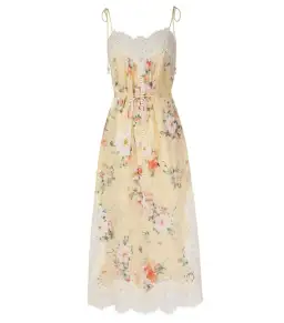 Zimmermann Everley Lace Trim Slip Dress in Yellow Watercolour Floral Size 3 / AU 14 for rent on The Volte - image 3