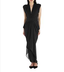 Carla Zampatti Waterfall Dress Black Size 12 for rent on The Volte - image 1