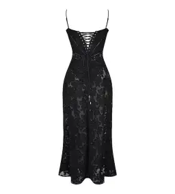 House of CB Seren Floral Lace Back Maxi Dress Black Size S/AU 8 for rent on The Volte - image 8
