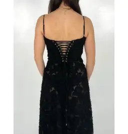 House of CB Seren Floral Lace Back Maxi Dress Black Size S/AU 8 for rent on The Volte - image 4