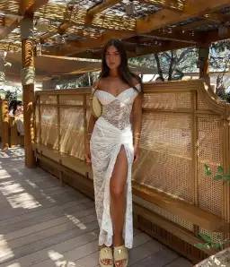 Natalie Rolt Aubrey Dress White Size 8