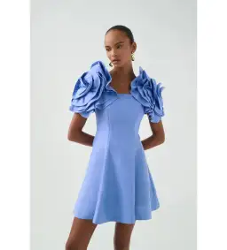 Aje Twyla Mini Dress in Oyster Blue Size M / AU 10