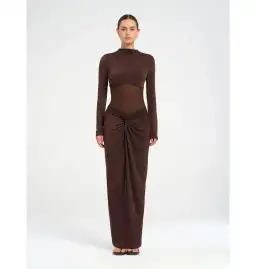 Benni Dora Maxi Dress Chocolate Size AU 8 for rent on The Volte - image 1