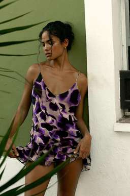 Rat & Boa Vale Dress Purple Print Size 6 for rent on The Volte - image 4