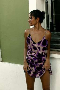 Rat & Boa Vale Dress Purple Print Size 6 for rent on The Volte - image 3