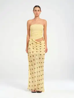 Benni Roscoe Maxi Dress Butter Spot Size Au 8